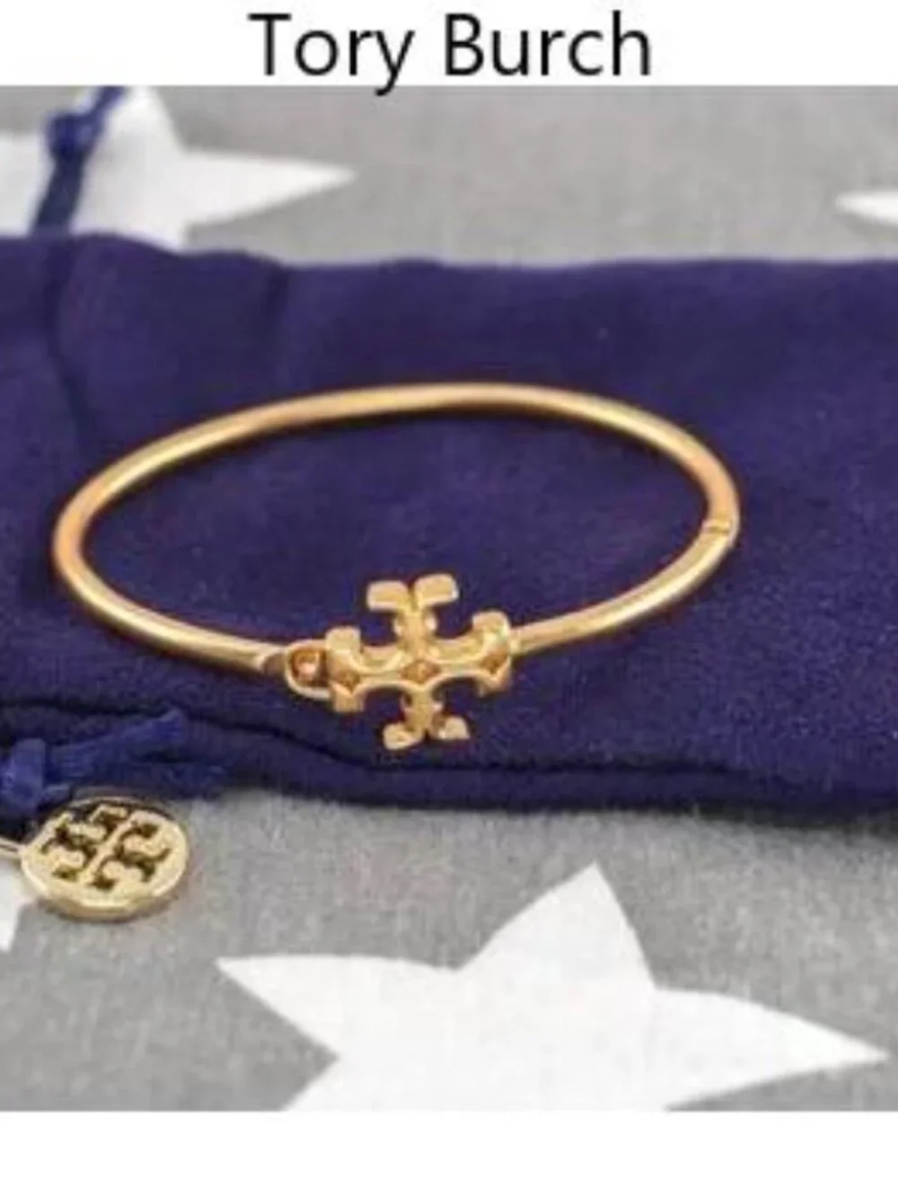 Tory Burch Eleanor Hinged Cuff Bracelet in Tory Gold (Brand New)